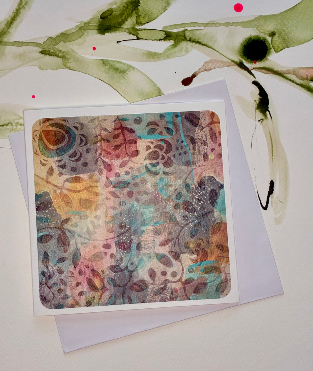 Winter Garden ~ square greeting card