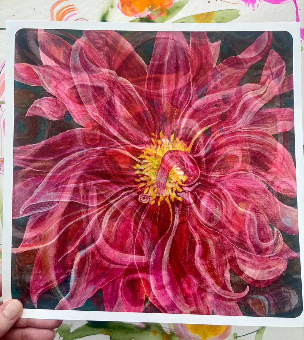 Mom’s Dahlia ~ Greeting Card (square)