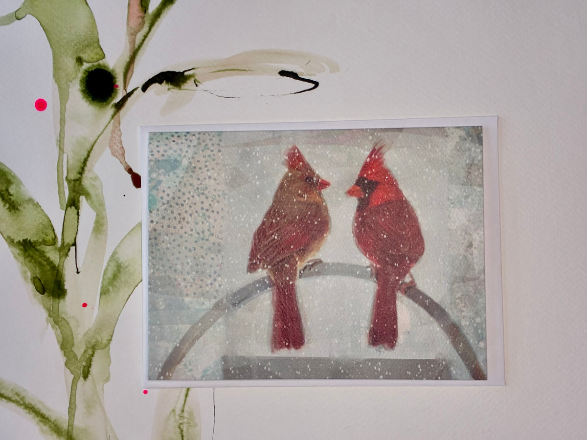 Winter Love Birds ~ greeting card