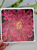 Moms Dahlia ~ square greeting card
