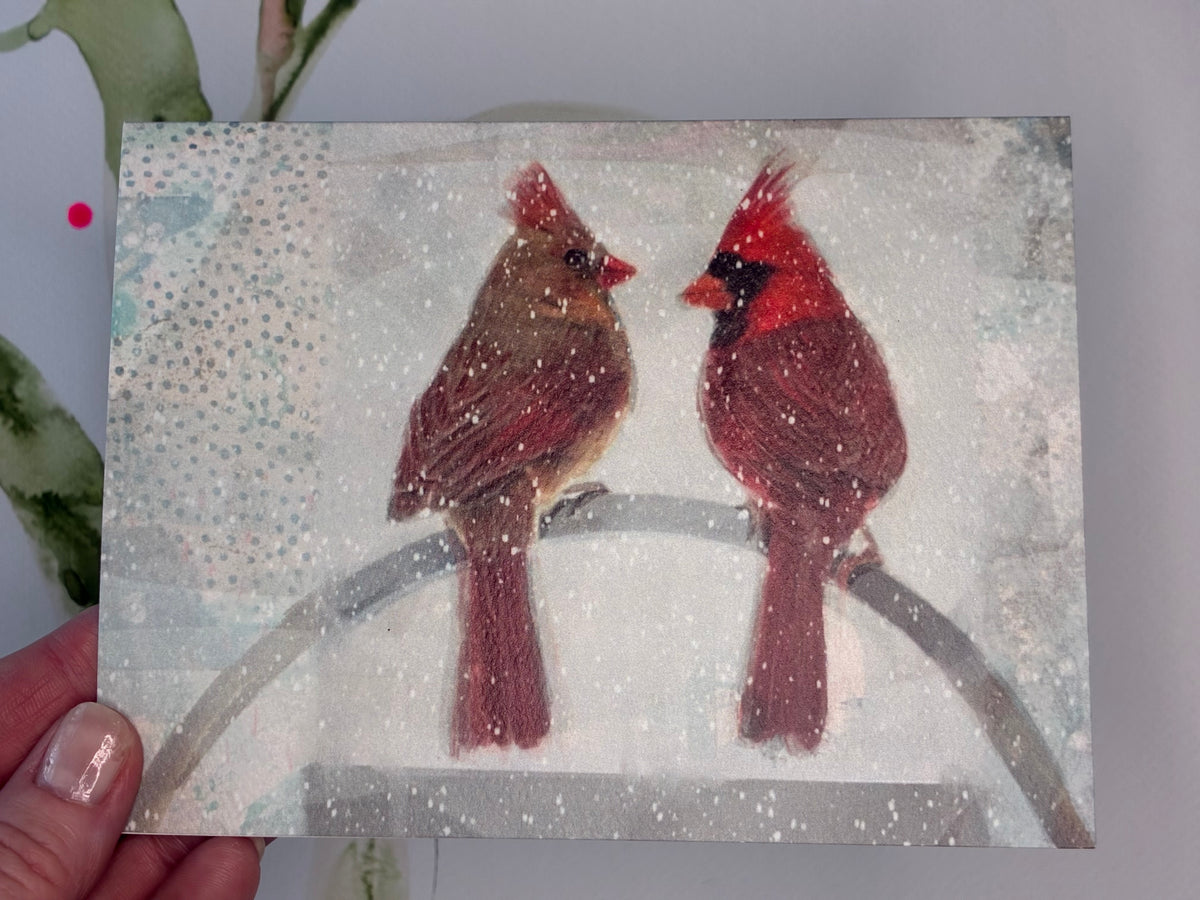 Winter Love Birds ~ greeting card