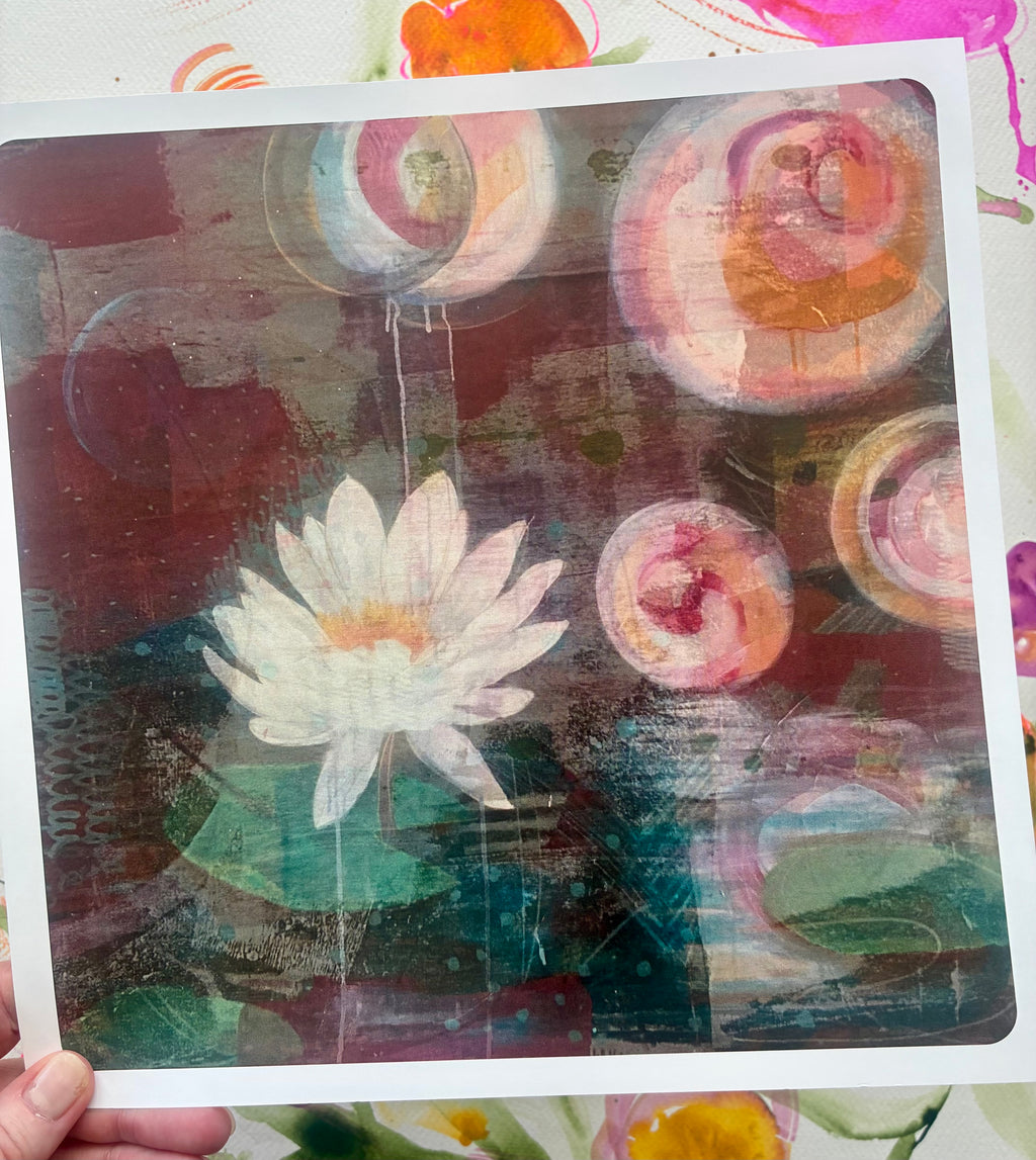 Many Phases Lily Pond ~ Greeting Card (square)