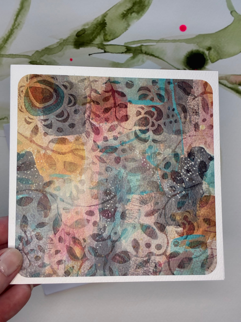 Winter Garden ~ square greeting card