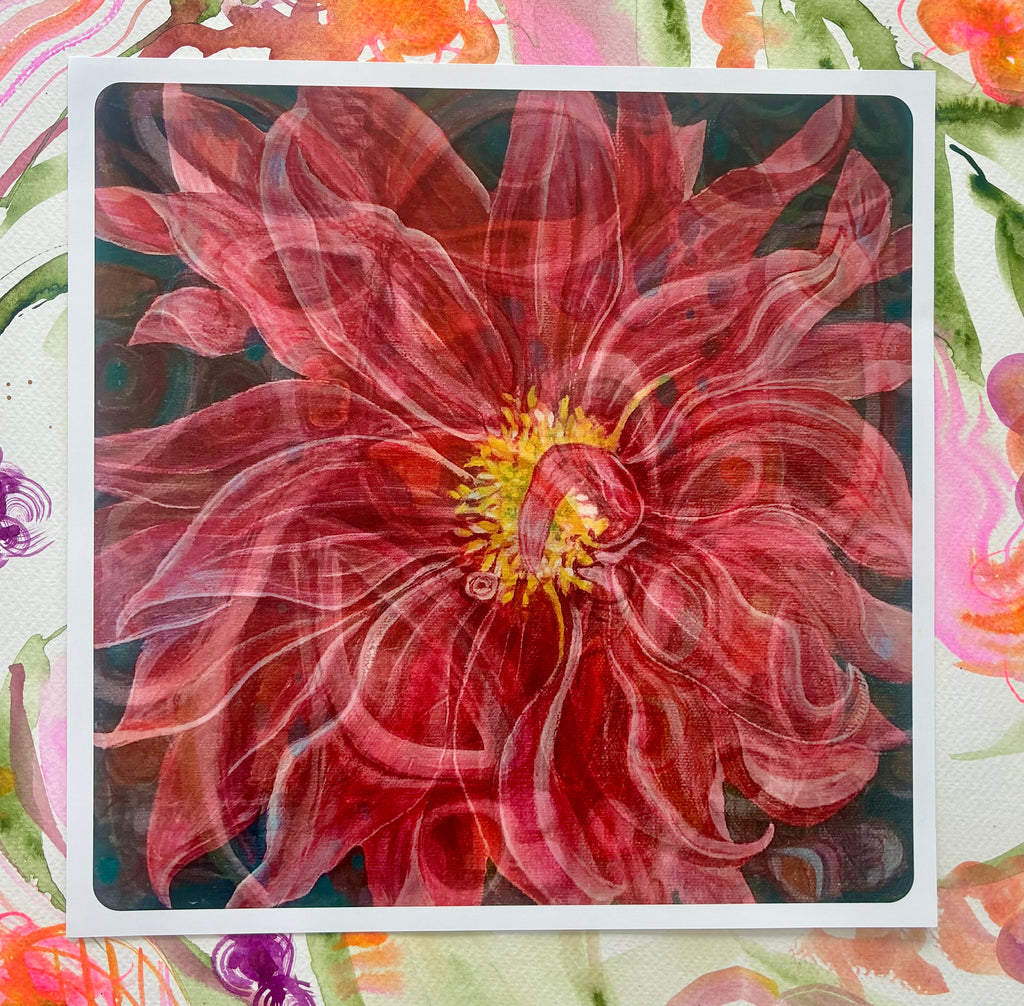 Mom’s Dahlia ~ Greeting Card (square)